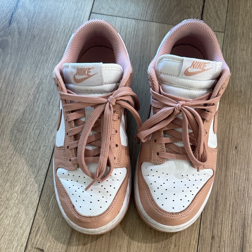 Nike Blush and White Low-Top Sneakers